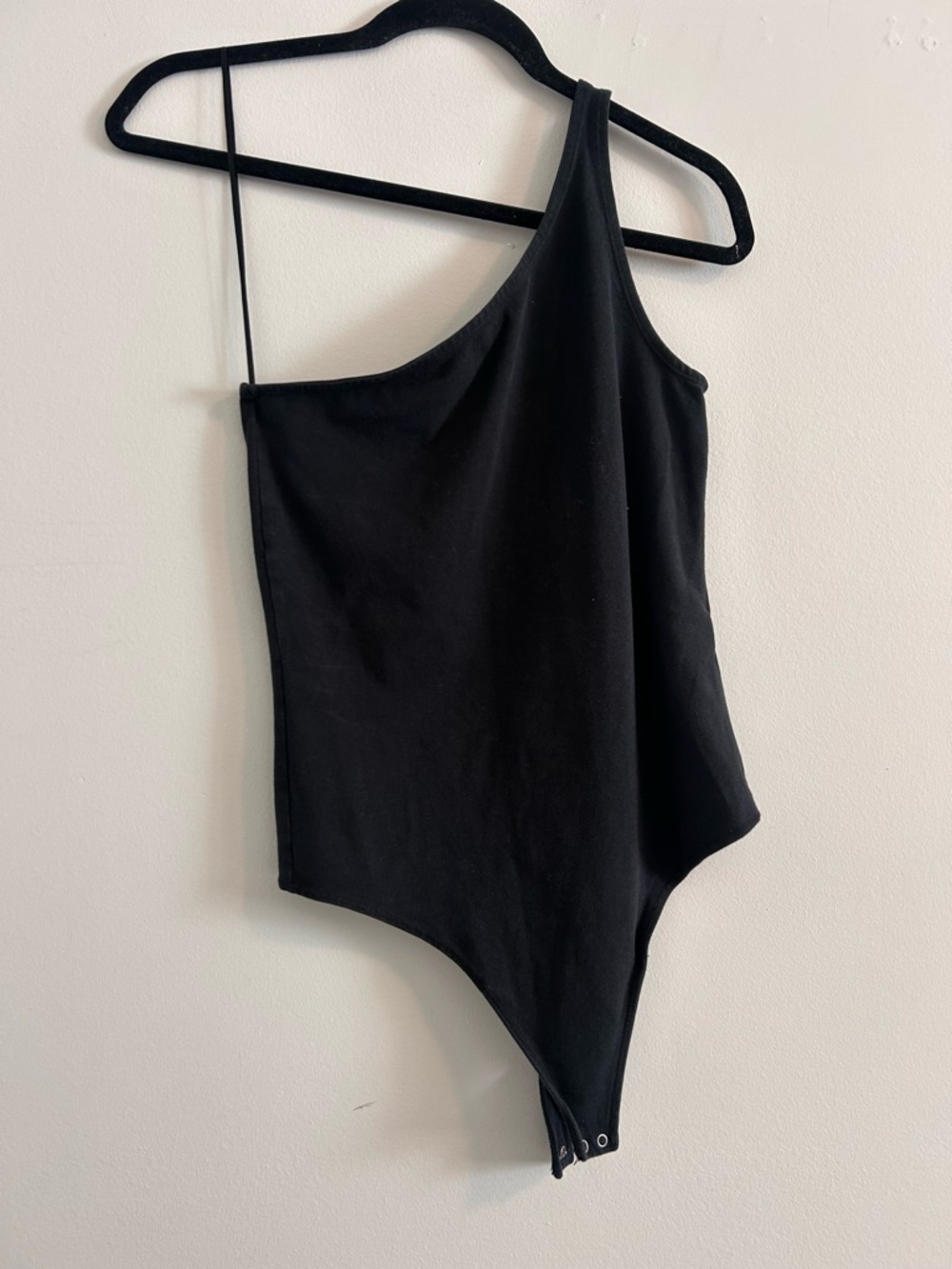 Abercrombie & Fitch Black One-Shoulder Tank Bodysuit